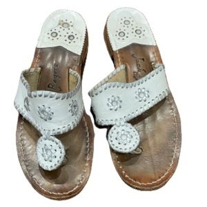 Jack Rogers White and silver Sandals
